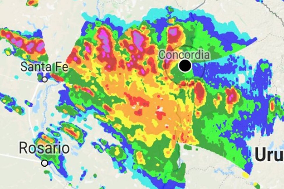Alerta por tormentas intensas en Concordia