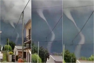 El fenómeno se pudo registrar en la localidad entrerriana de Victoria. El fenómeno se pudo registrar en la localidad entrerriana de Victoria.