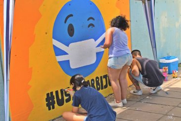 El mural fue realizado en el hospital Masvernat, de Concordia. El mural fue realizado en el hospital Masvernat, de Concordia.