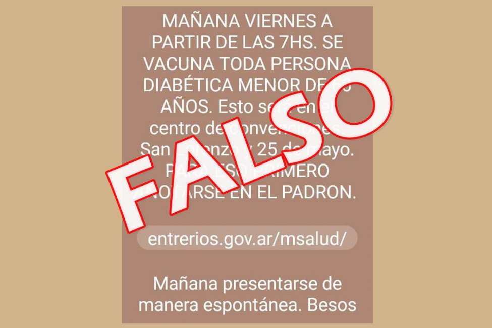 Por un mensaje con información falsa aclaran que nadie debe presentarse sin turno para la vacuna del COVID