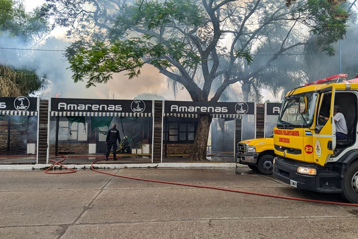 Los bomberos combatiendo las llamas en el lugar Los bomberos combatiendo las llamas en el lugar