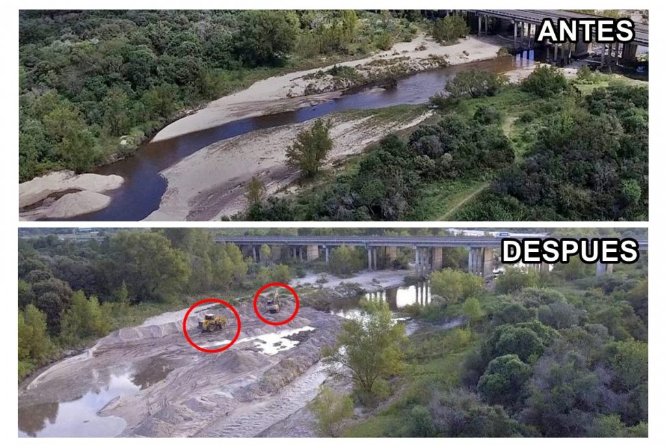 Vecinos de Colonia Roca piden que se investigue el desvío hecho con maquinaria en un conocido arroyo