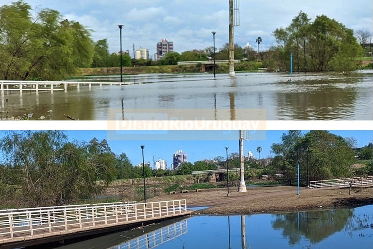 En la desemnbocadura del Manzores se observa como baj&oacute; el nivel del agua