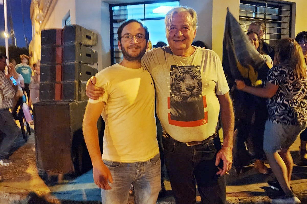 Felipe Sastre y Eduardo Beswick en los festejos de La Libertad Avanza