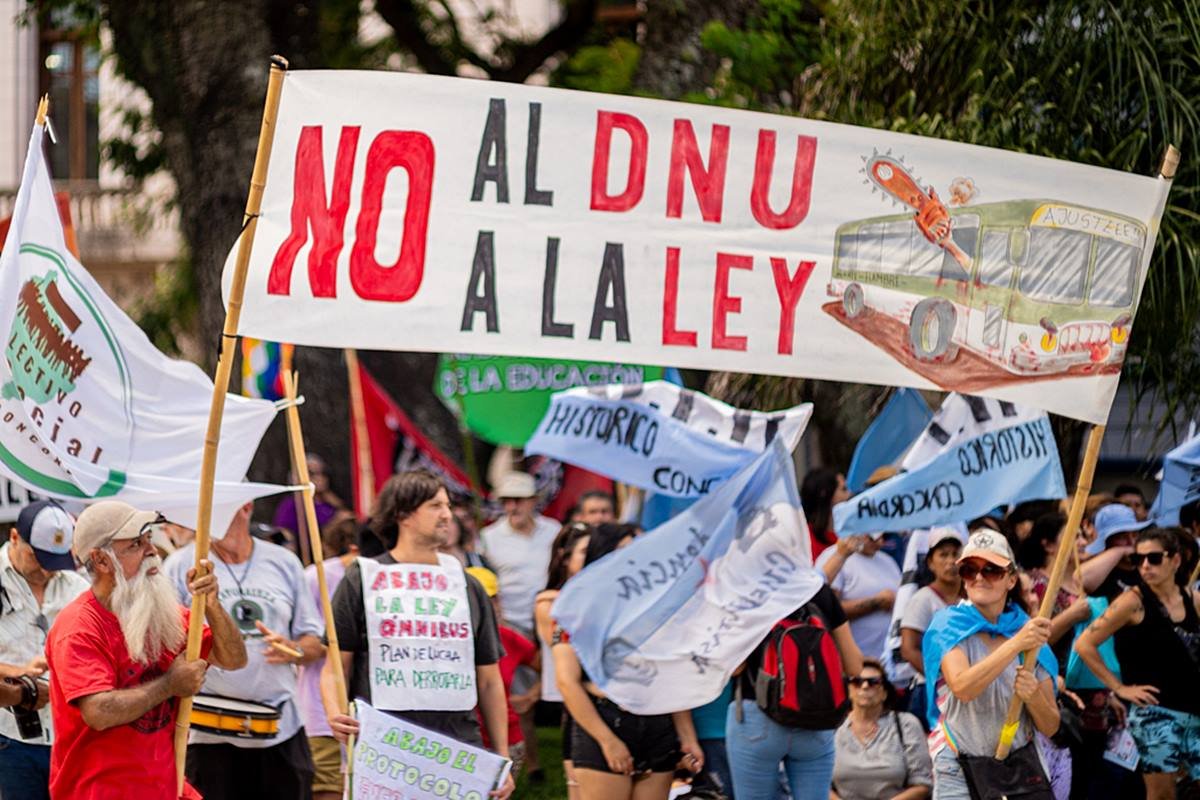 Concordia tambi&eacute;n tuvo su marcha en contra del DNU y Ley &Oacute;mnibus de Milei.