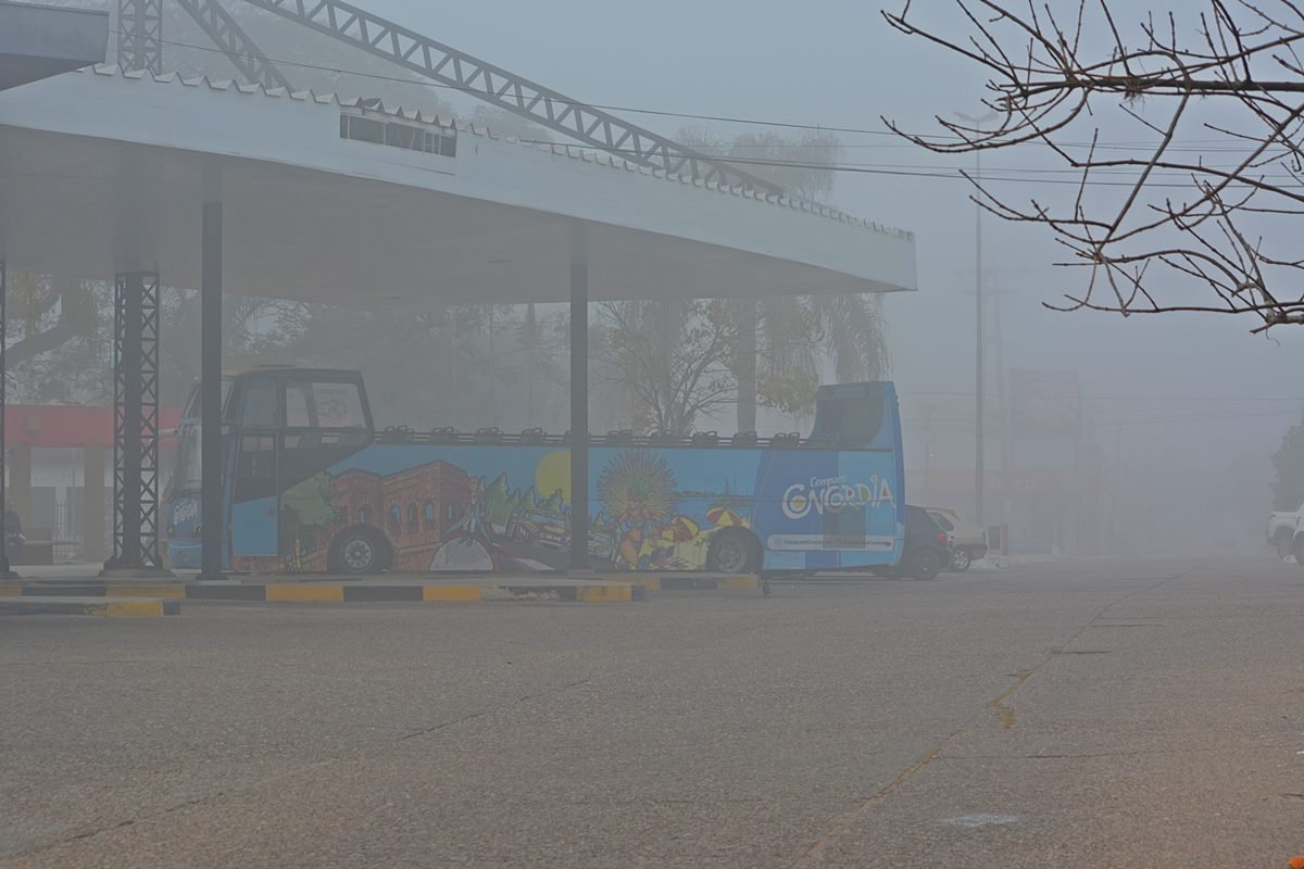 Laa visibilidad reducida en la zona de la terminal de Omnibus de Concordia