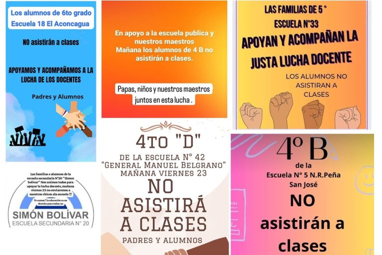 Padres de diversas escuelas de Concordia motorizaron una movida en apoyo al reclamo docente