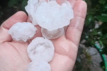 Las piedras caídas fueron de tamaño superior a una pelota de ping pong. Las piedras caídas fueron de tamaño superior a una pelota de ping pong.