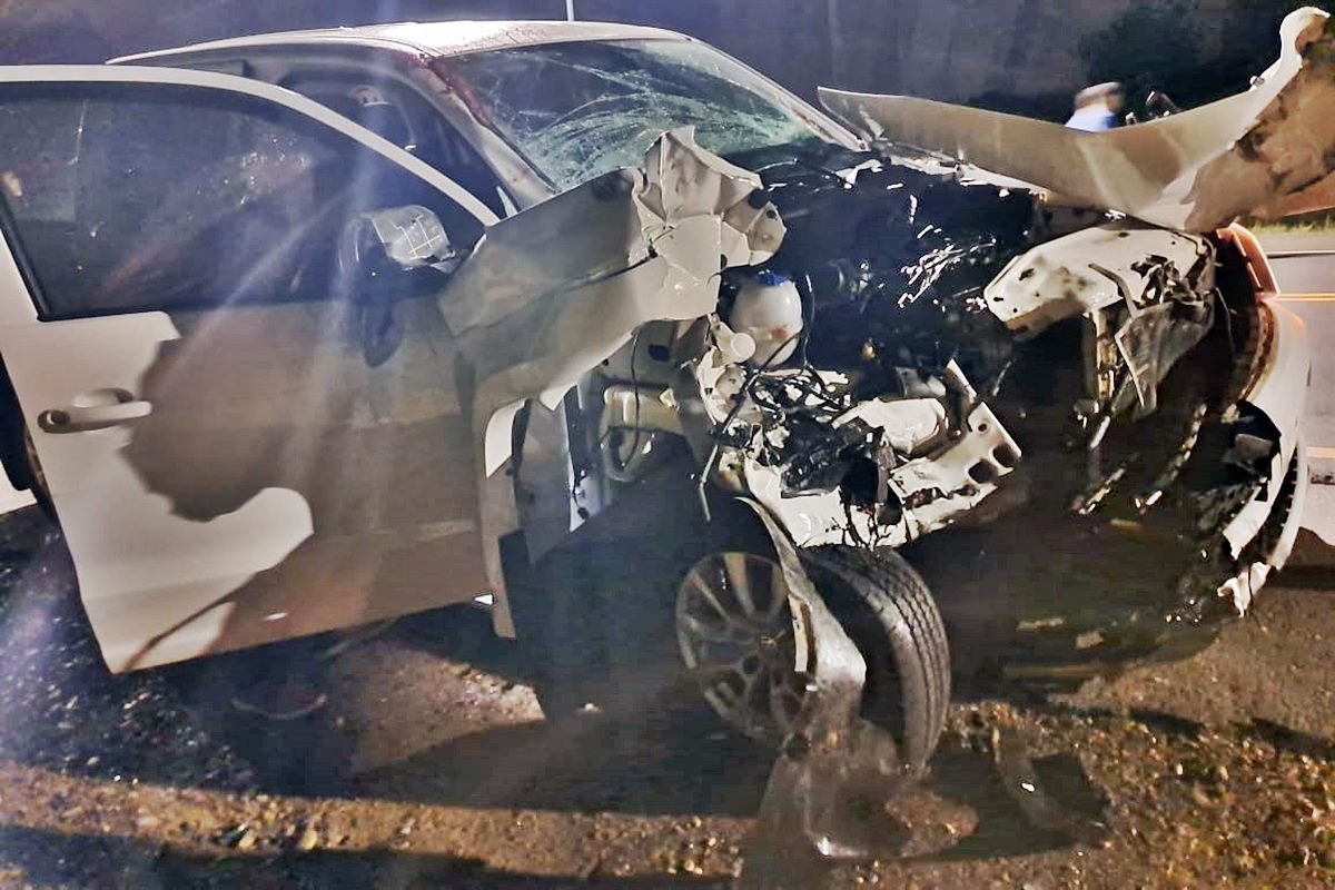 La camioneta evidenciaba la vilencia del choque