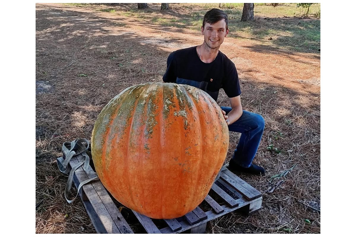 ristian Hauser cosech&oacute; un zapallo gigante.