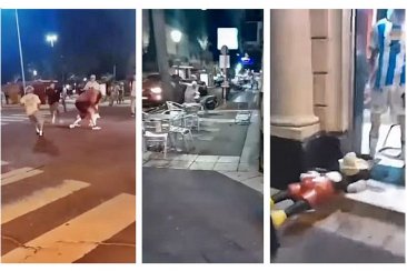 La trifulca se dio en una esquina de la plaza Urquiza La trifulca se dio en una esquina de la plaza Urquiza