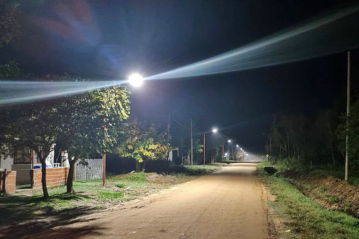 La luminara instalada en La Criolla.