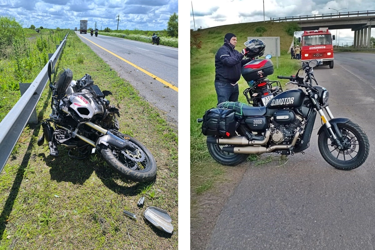 Las dos motos que protagonizaron los respectivos accidentes.
