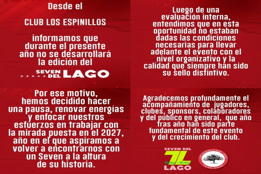 Comunicado oficial del club Los Espinillos.