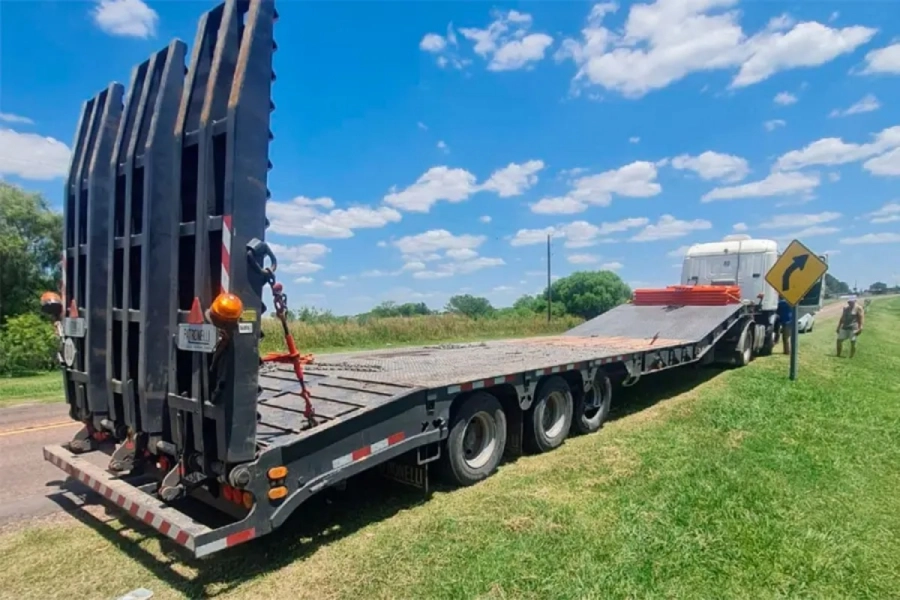El camion la transportaba en un semirremolque.