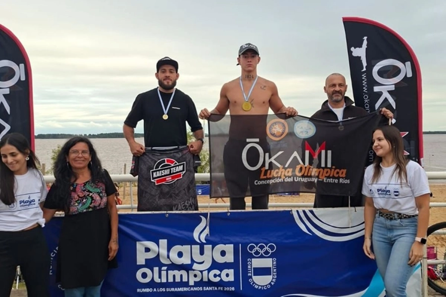 El concordiense Francisco Pepa en el podio.