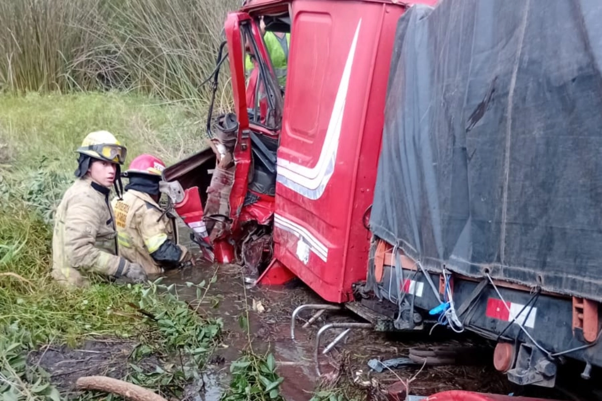 Bomberos Voluntarios debieron acudir a su rescate.