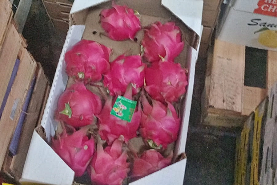 Pitayas de Concordia en un mercado de la provincia de Buenos Aires