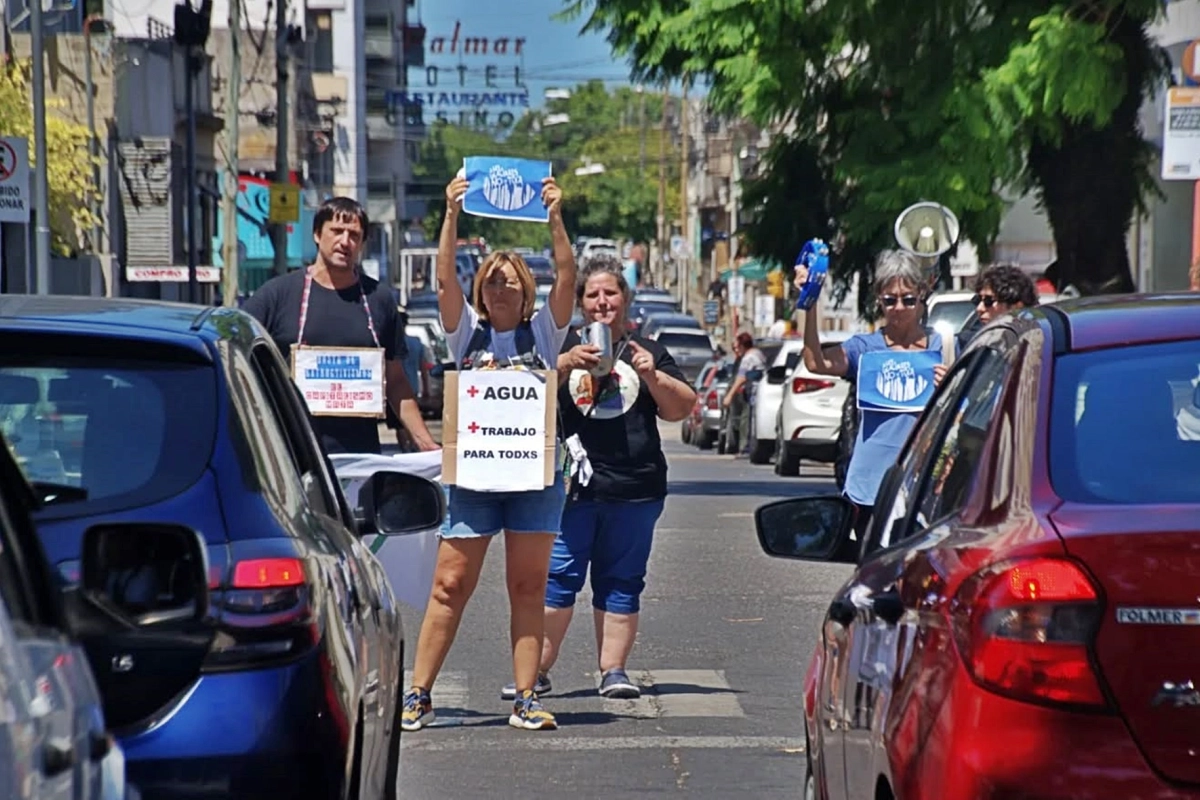 La protesta fue en pleno micro centro de la ciudad.
