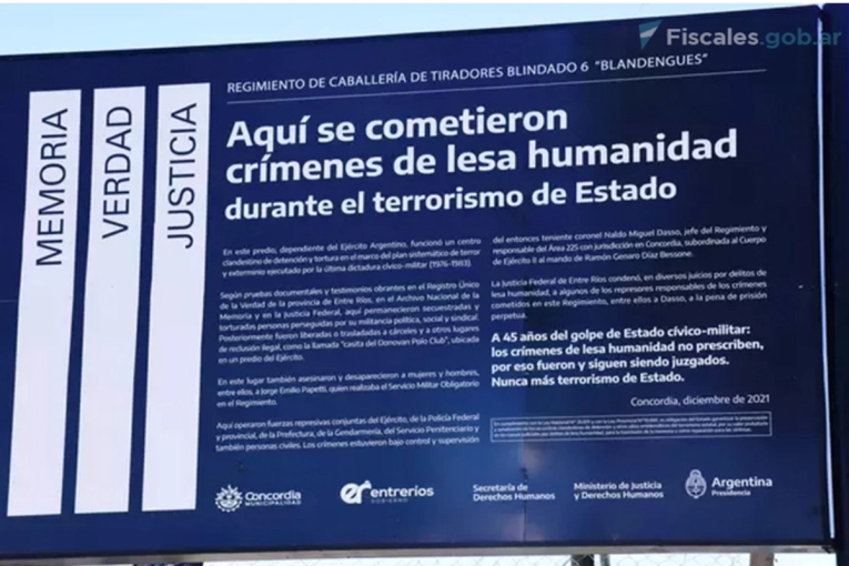 Este fin de semana ser&aacute; la restauraci&oacute;n del cartel de Memoria, Verdad y Justicia en el Regimiento 6