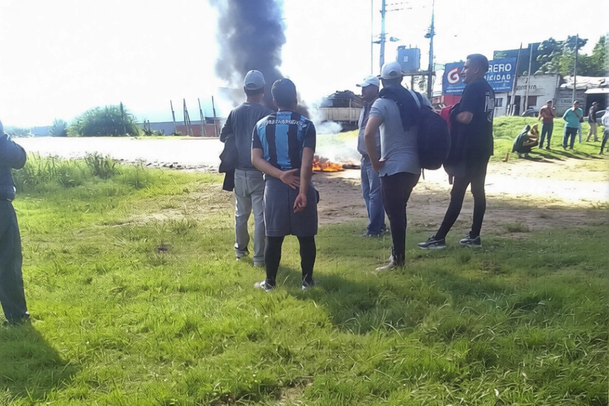 Protesta en el acceso a Concordia.