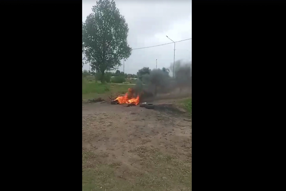 Protesta en uno de los accesos a Concordia.