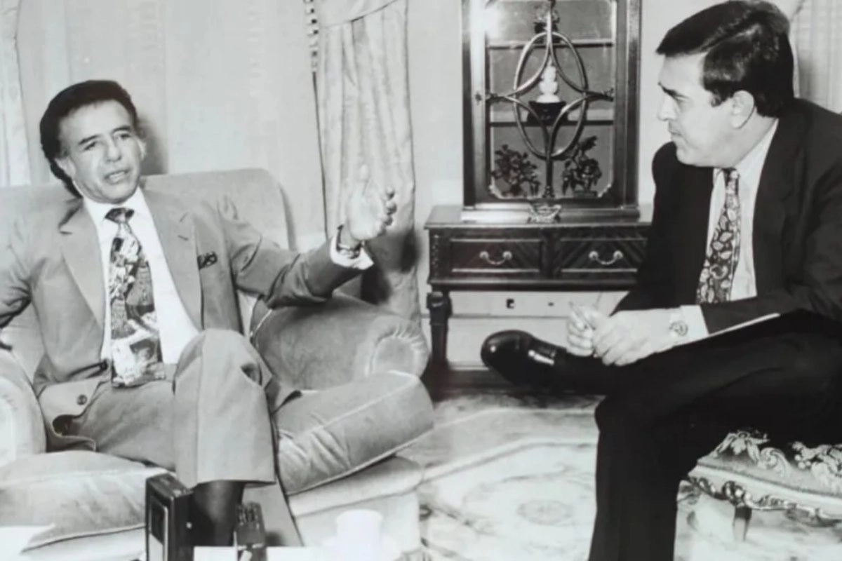 Chagas en una entrevista con el entonces presidente Carlos Menem.