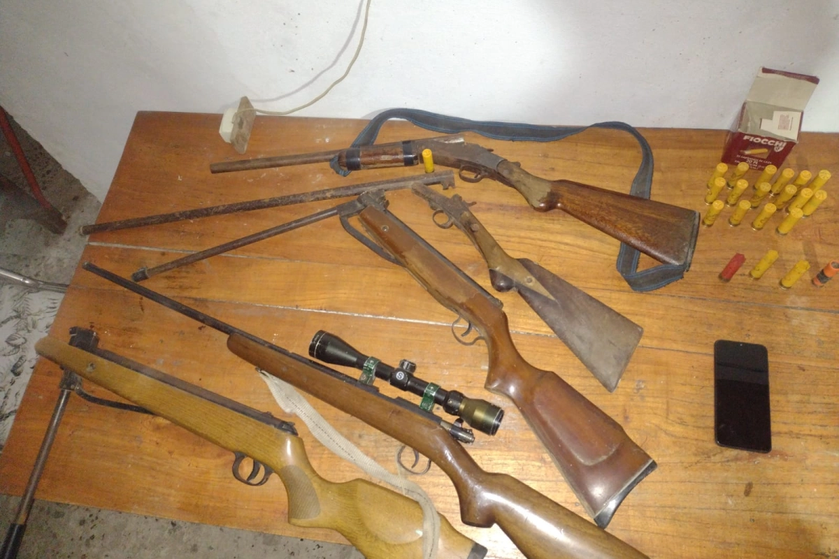 La polic&iacute;a secuestr&oacute; varias armas de fuego en un domicilio.