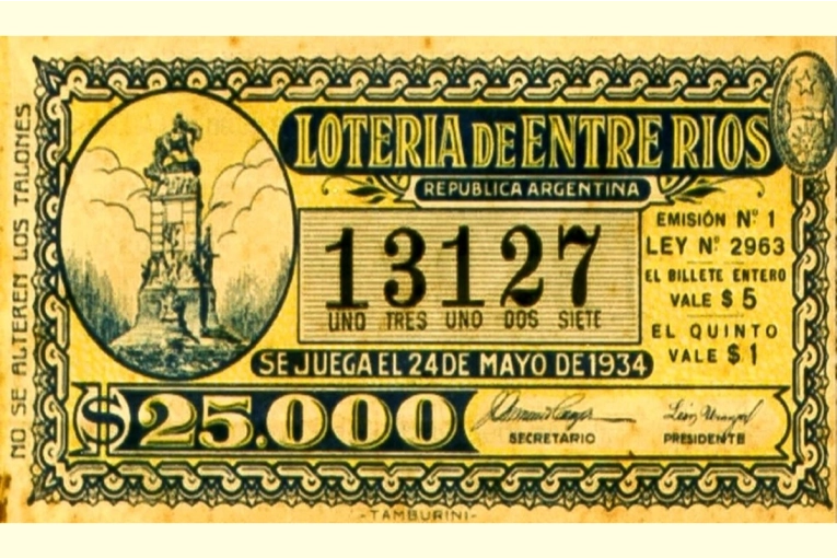 Se cumplen 92 años del primer sorteo de la Lotería Provincial de Entre Ríos