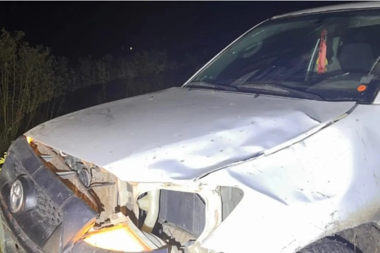 Una camioneta chocó contra un animal vacuno en un camino vecinal de la región