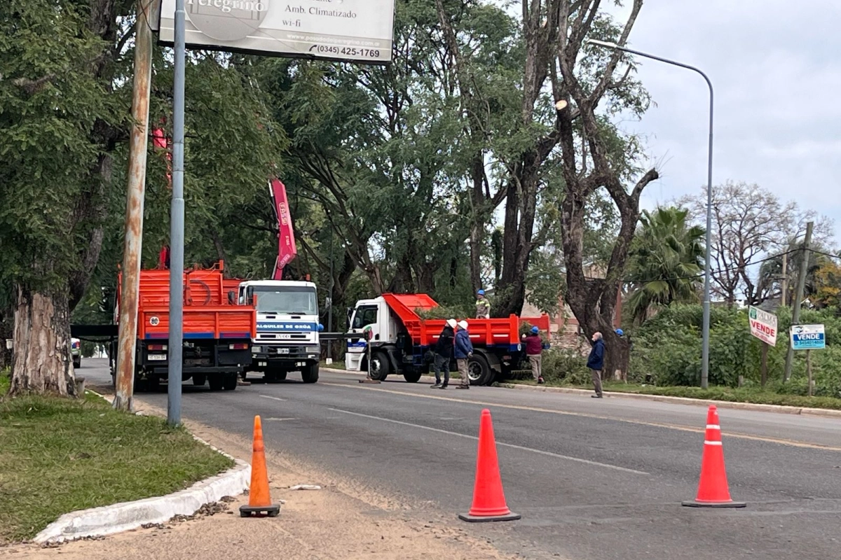 Comenzaron los trabajos sobre avenida Eva Per&oacute;n.