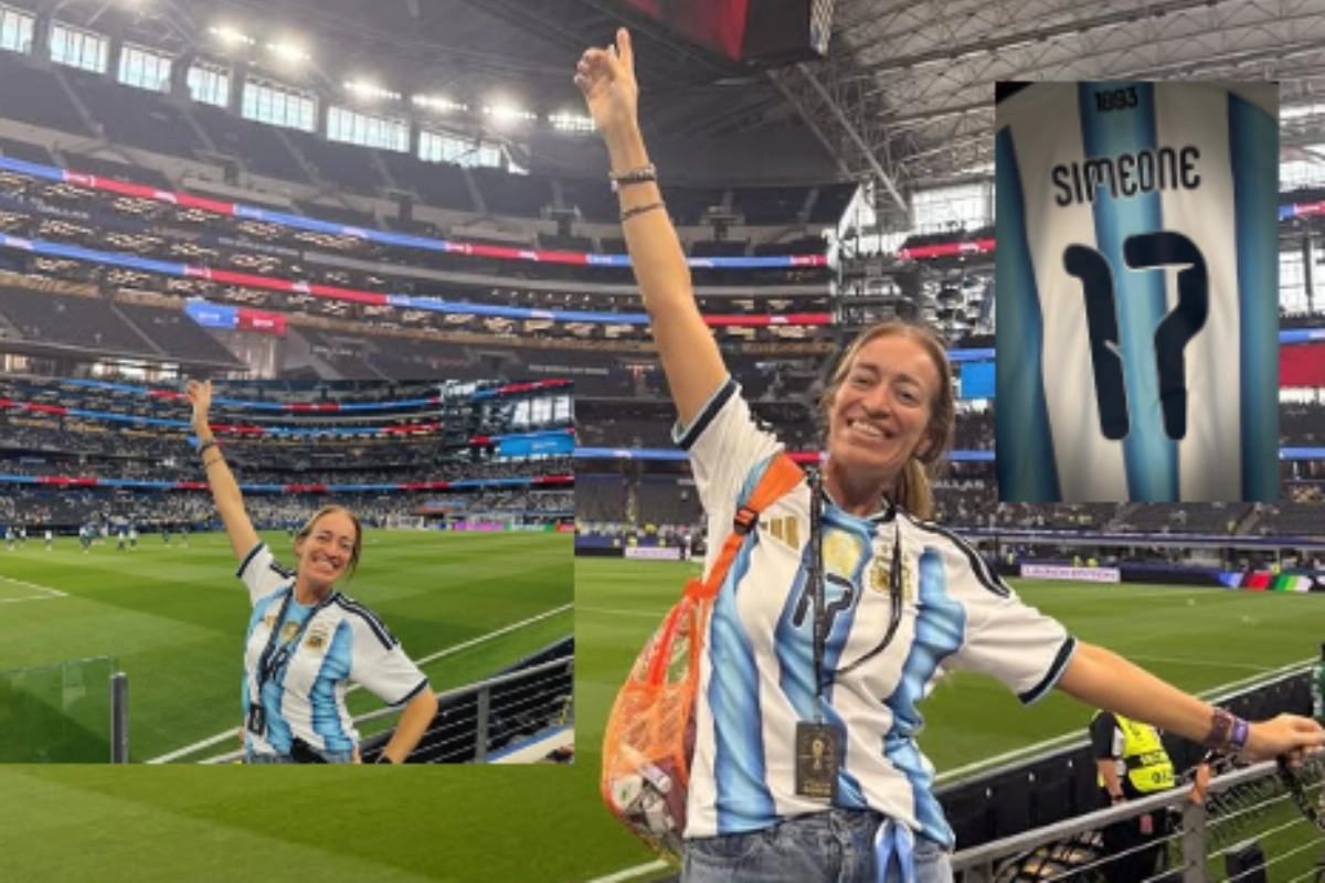 Cecilia Simeone, oriunda de Concordia, viaj&oacute; para ver a la selecci&oacute;n.