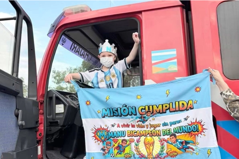 Una emotiva caravana recibió a un pequeño entrerriano tras ganarle una dura batalla al cáncer