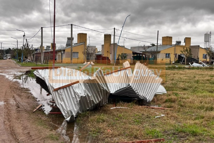 Un techo de una vivienda de La Criolla, al oeste de Concordia.
