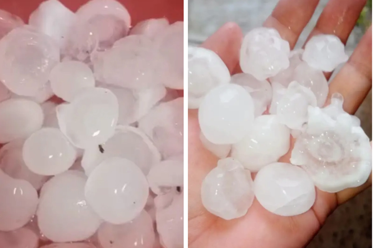 Fuerte granizada en Federal.