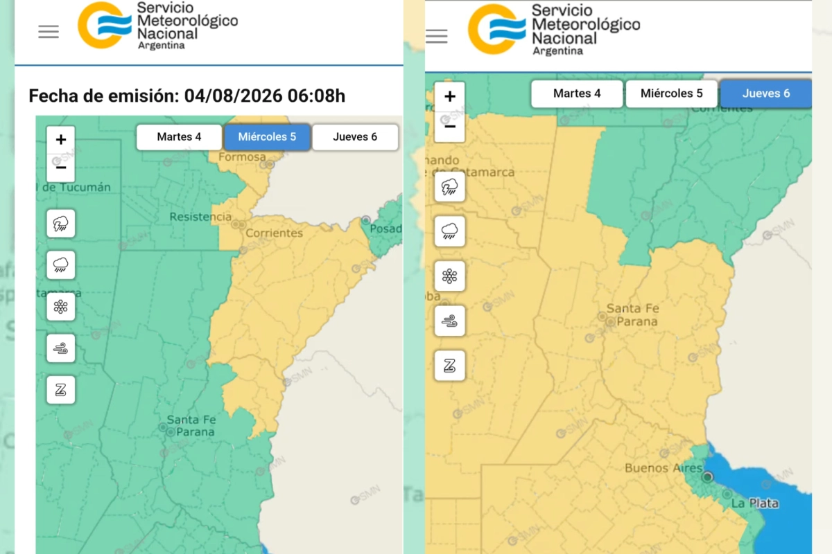 La provincia se encuentra bajo alerta amarilla por tormentas.