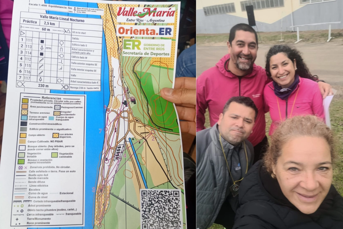 A partir de un mapa, el equipo debe completar un recorrido.