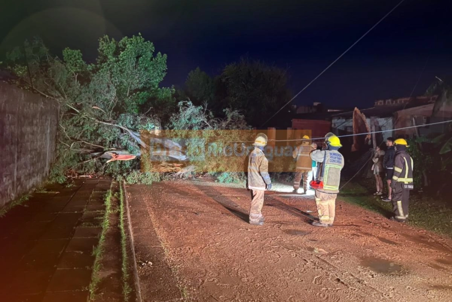 Bomberos Voluntarios asistiendo a vecinos damnificados en calle Chile.