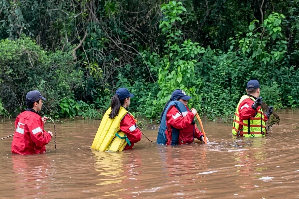 Bomberos de Concordia colaboraron en el rastrillaje para dar con el paradero de Marcos.