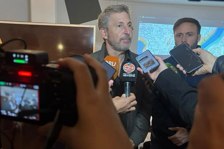 Frigerio cuestion&oacute; la cobertura de la creciente en Concordia: <b>&ldquo;No hay que transmitir miedo&rdquo;</b> (FOTO: <b>Diario R&iacute;o Uruguay</b>)
