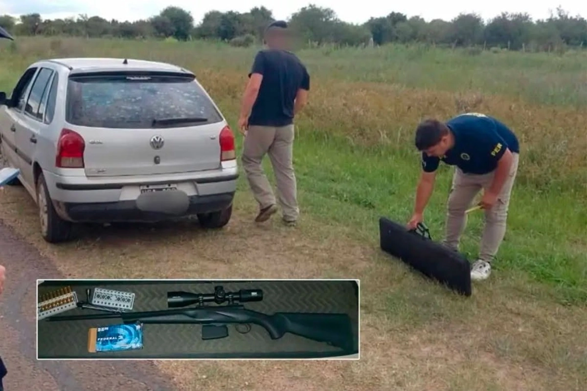 El fusil calibre 30-06 Springfield fue secuestrado durante el control policial.